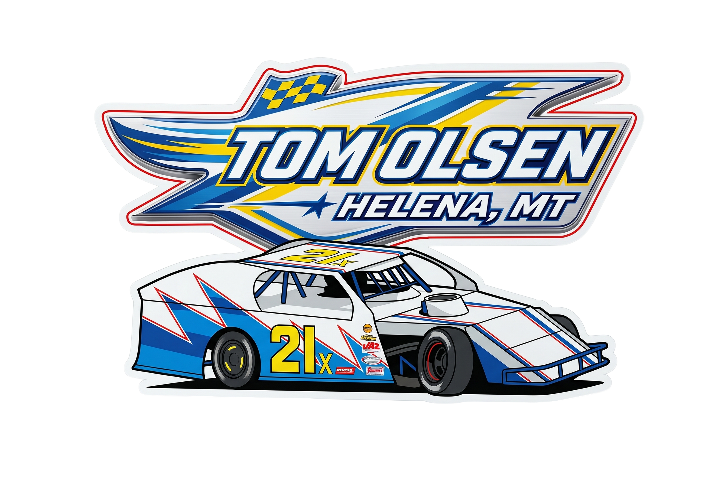 2in RaceBall Stickers