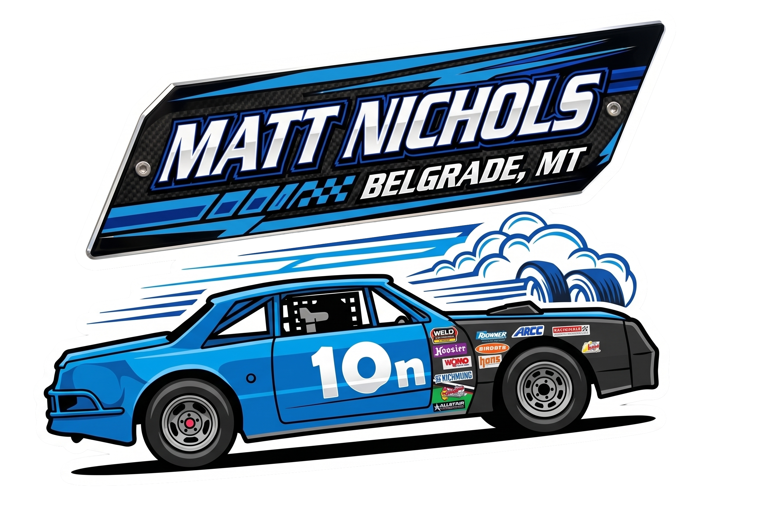 2in RaceBall Stickers
