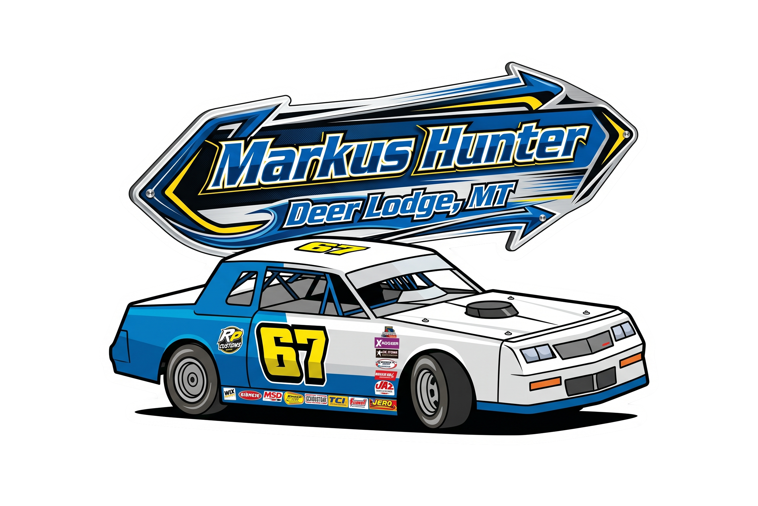 2in RaceBall Stickers