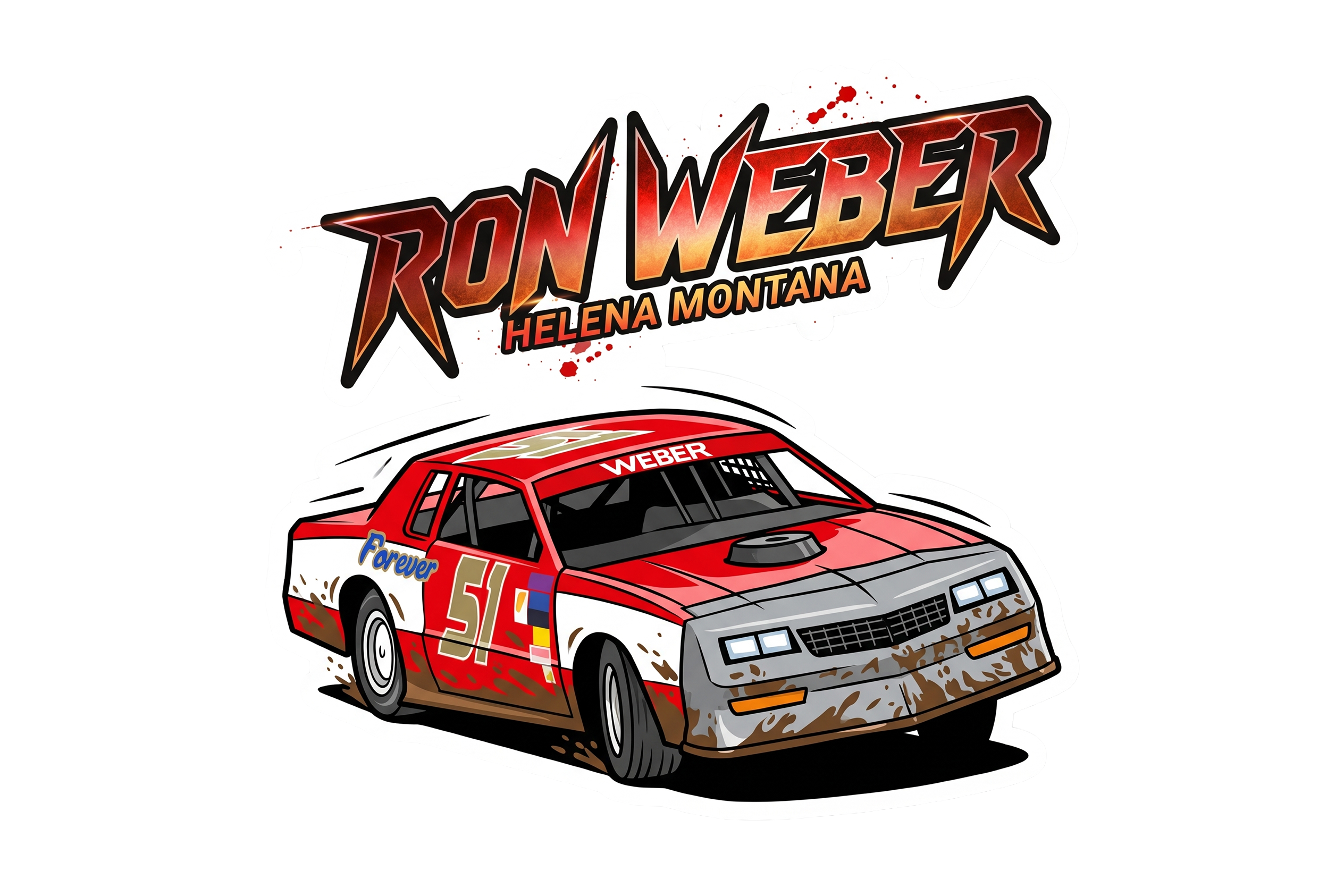 2in RaceBall Stickers