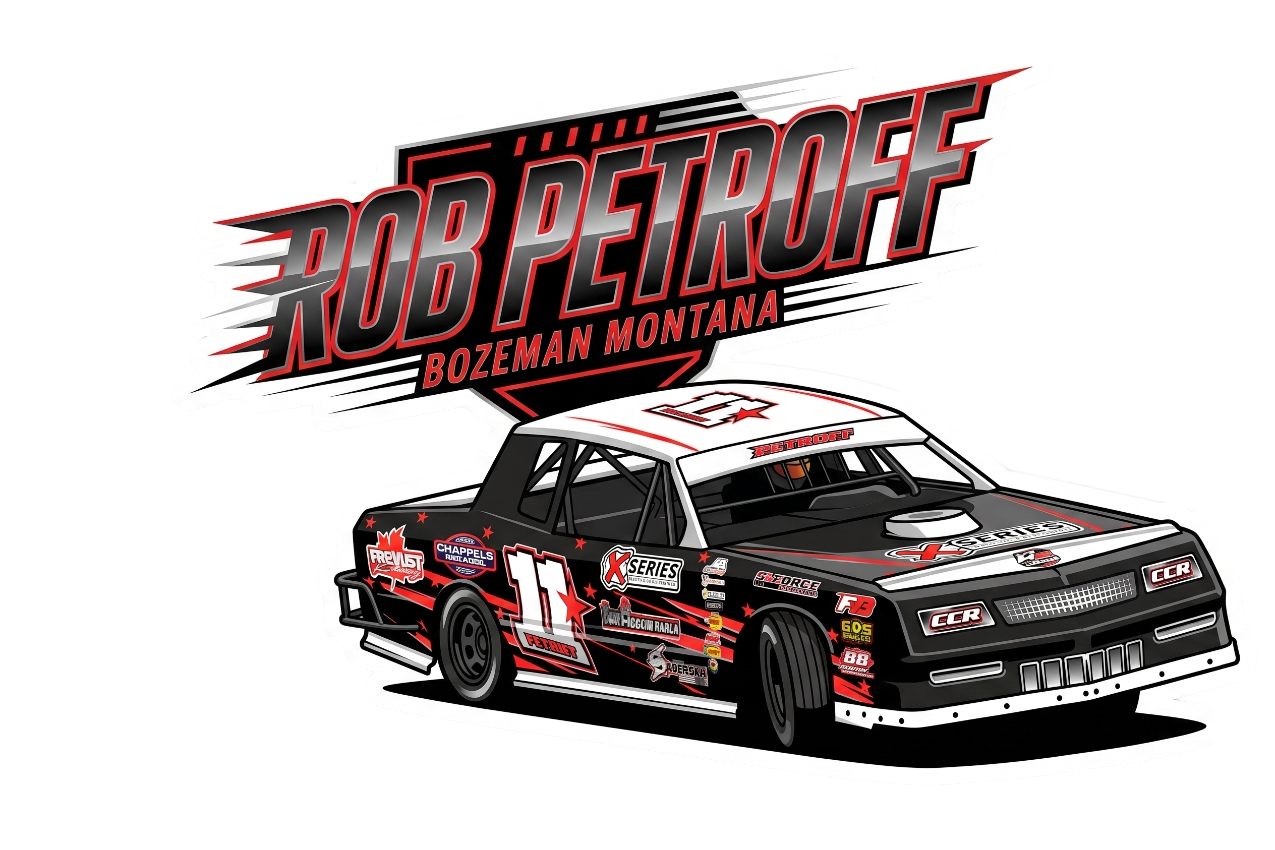 2in RaceBall Stickers