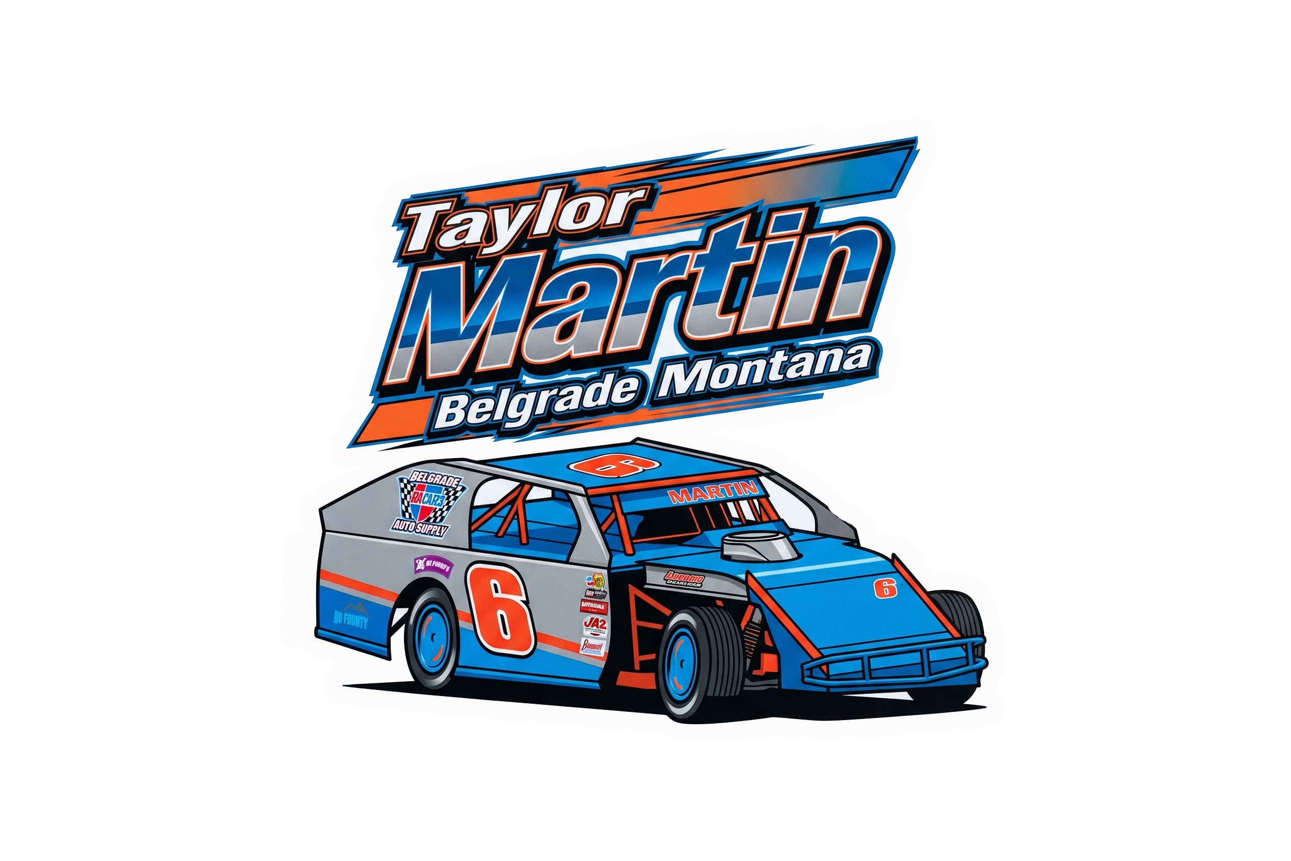 2in RaceBall Stickers