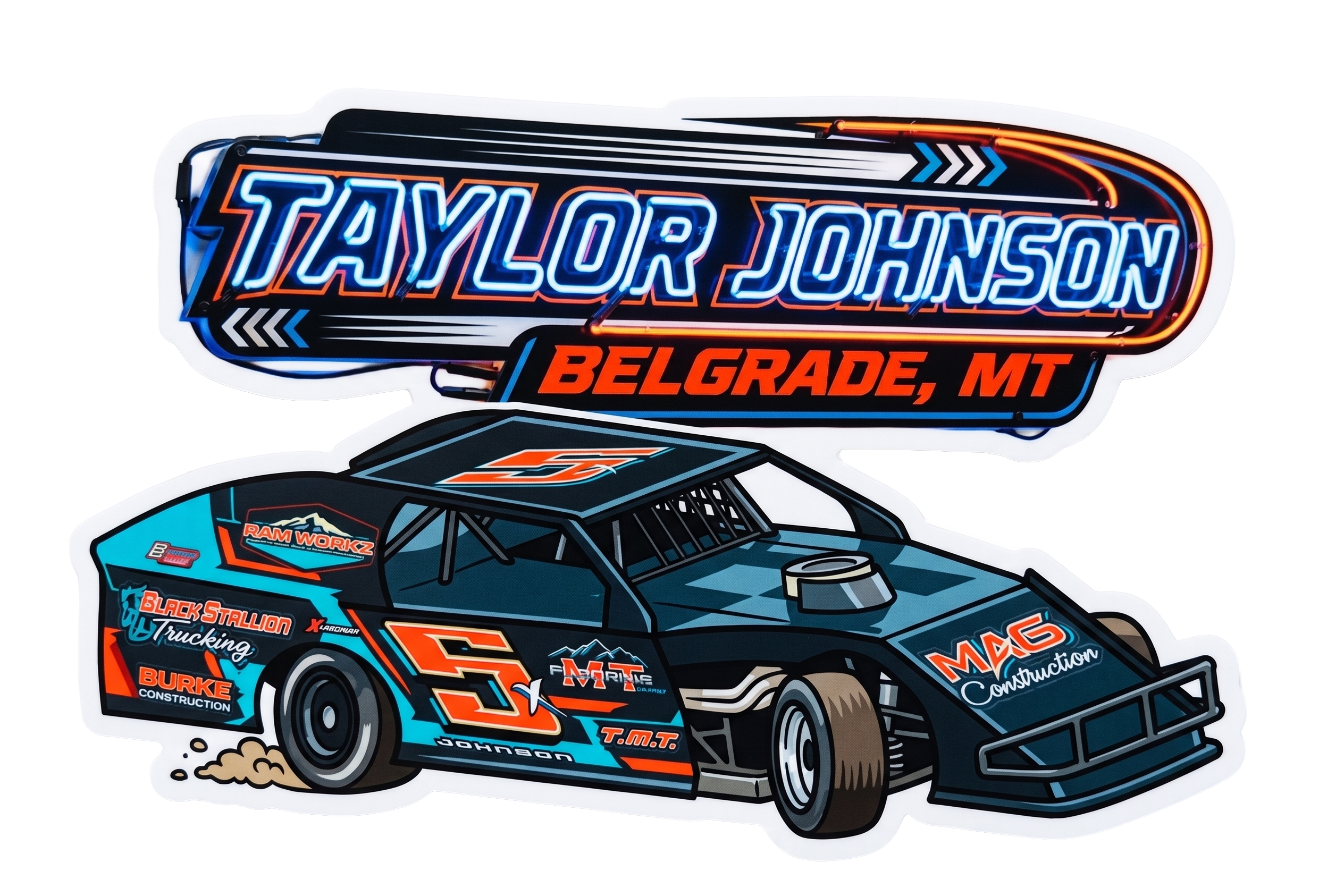 2in RaceBall Stickers