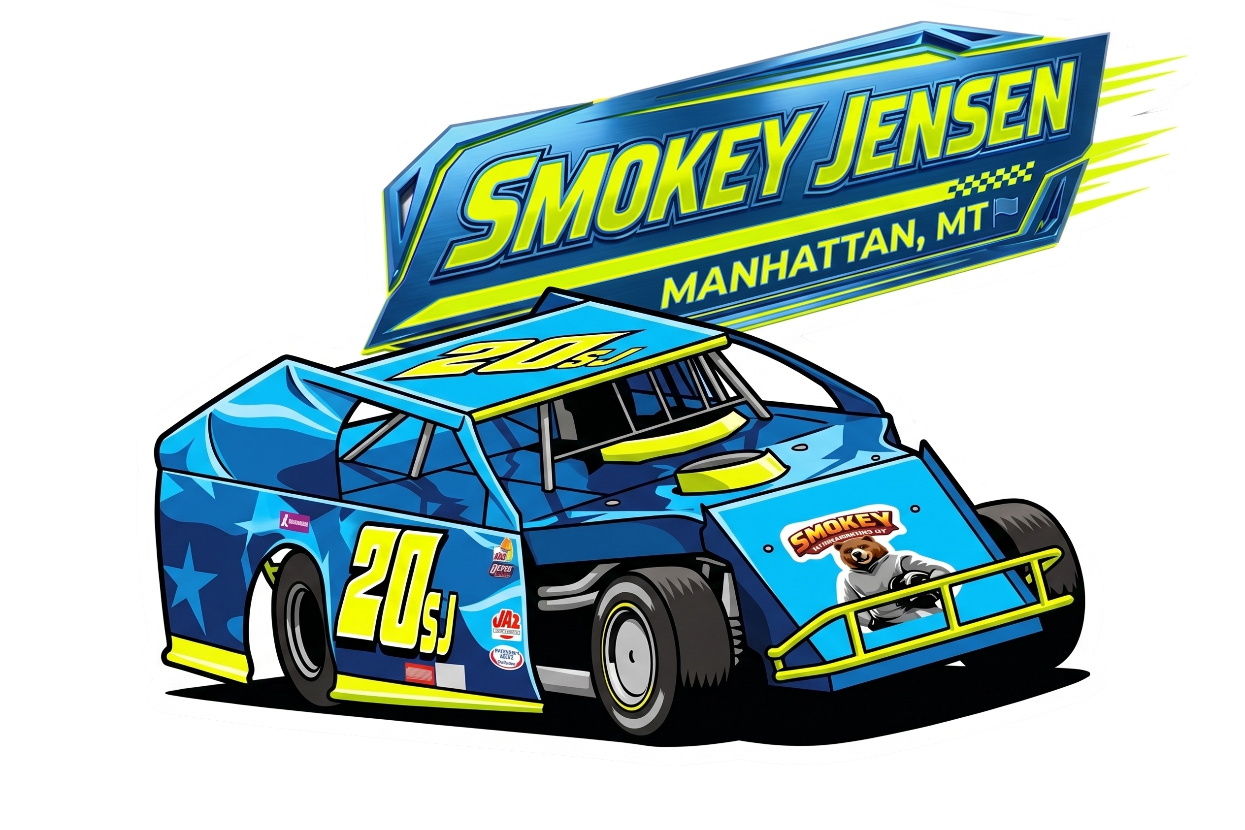 2in RaceBall Stickers