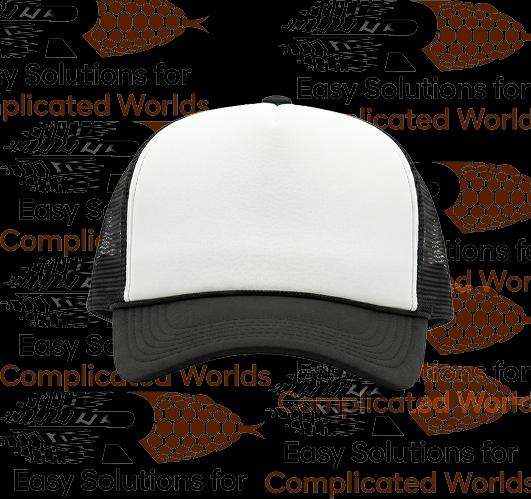 Black and White Foam Front Truckers Cap #79
