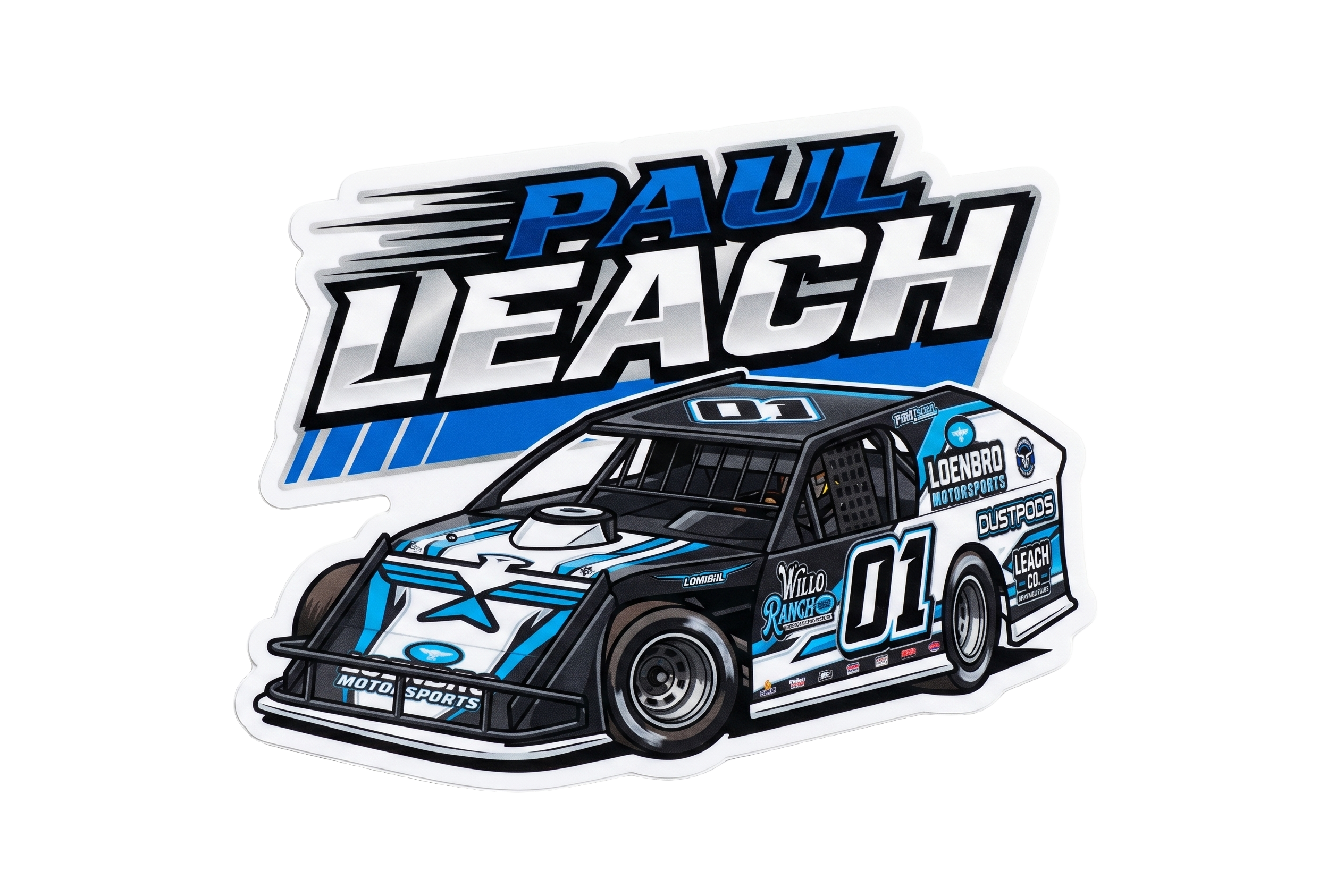 2in RaceBall Stickers