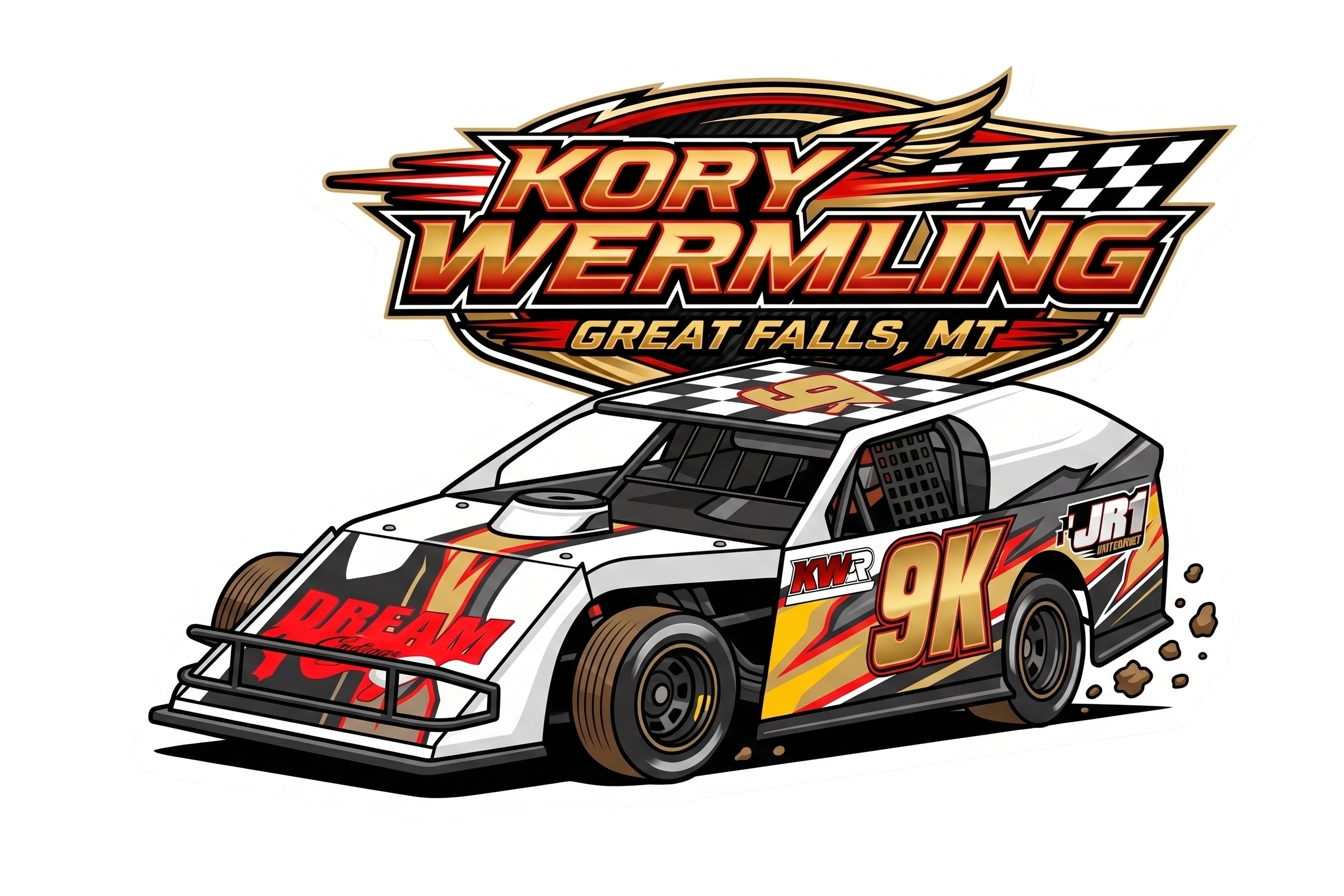 2in RaceBall Stickers
