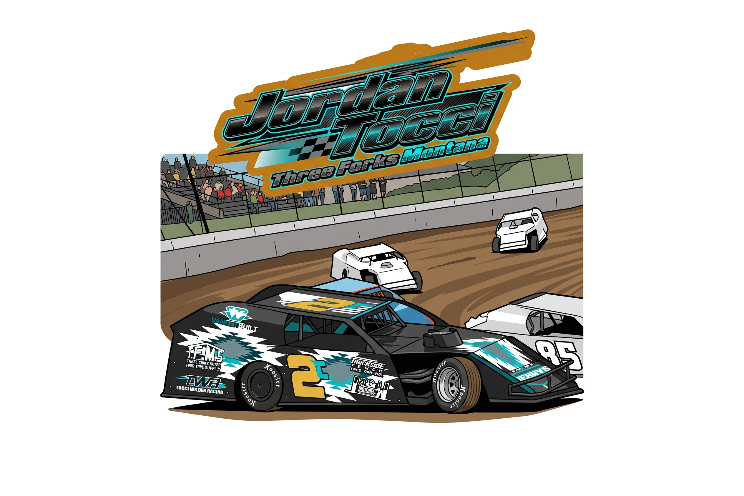 2in RaceBall Stickers