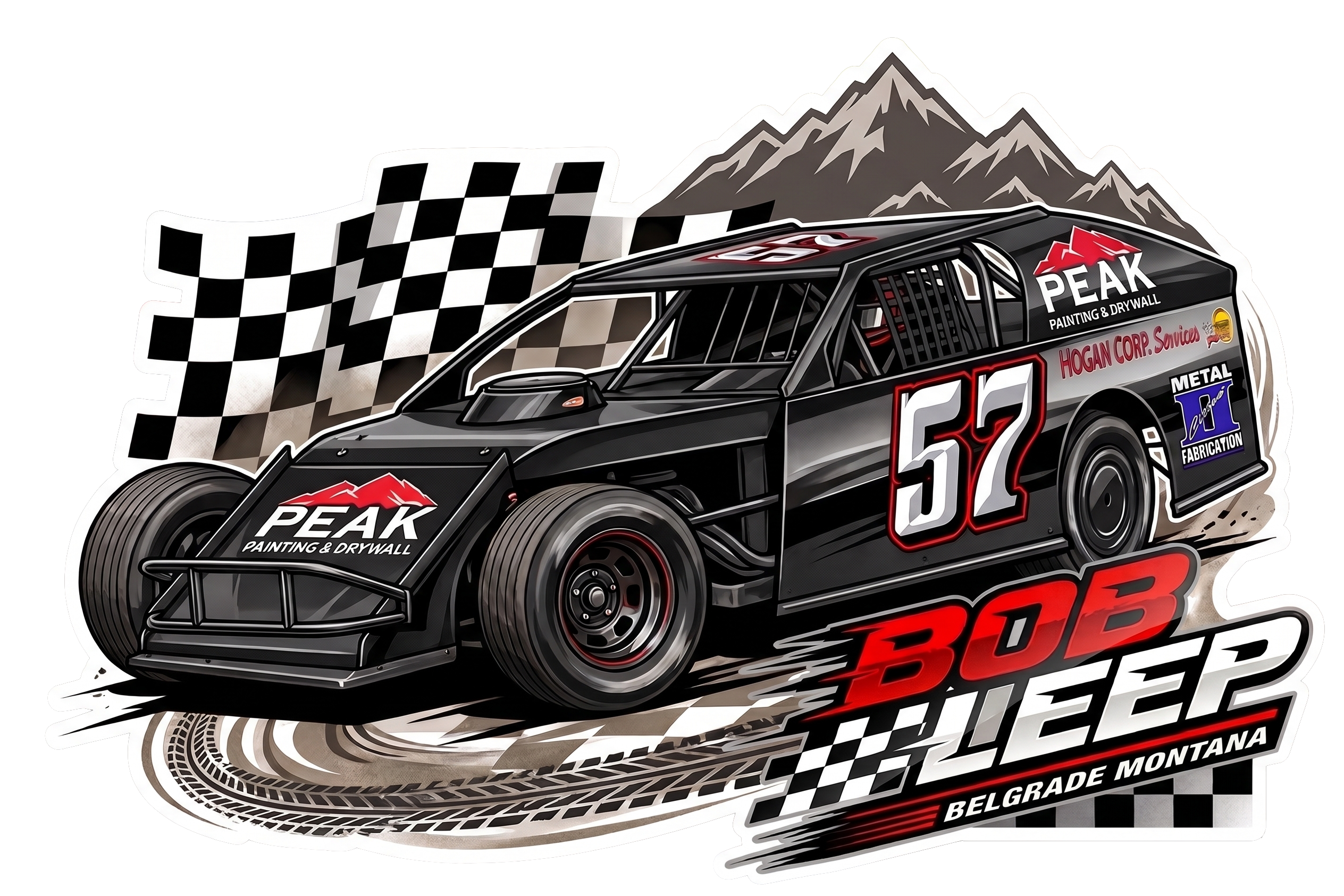 2in RaceBall Stickers