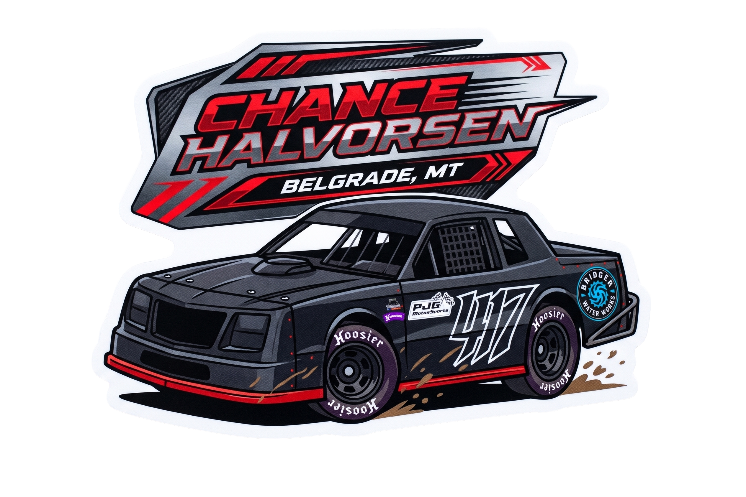 2in RaceBall Stickers