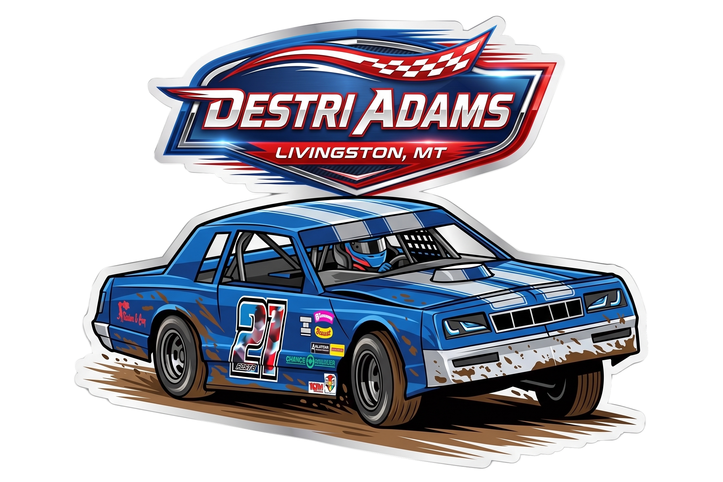 2in RaceBall Stickers
