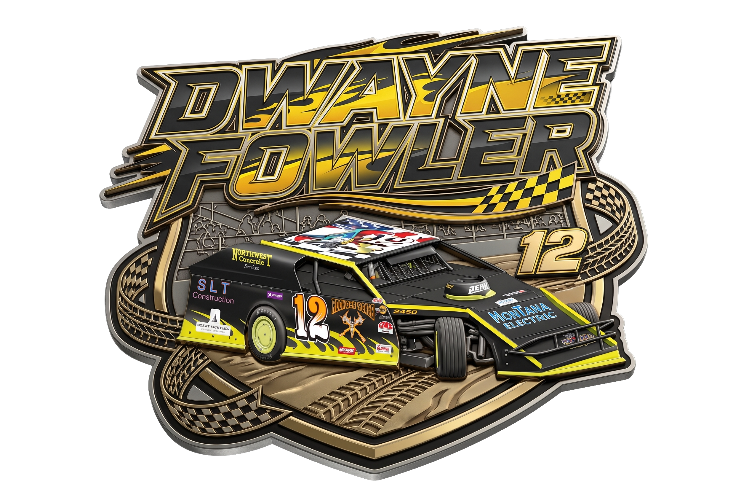 2in RaceBall Stickers