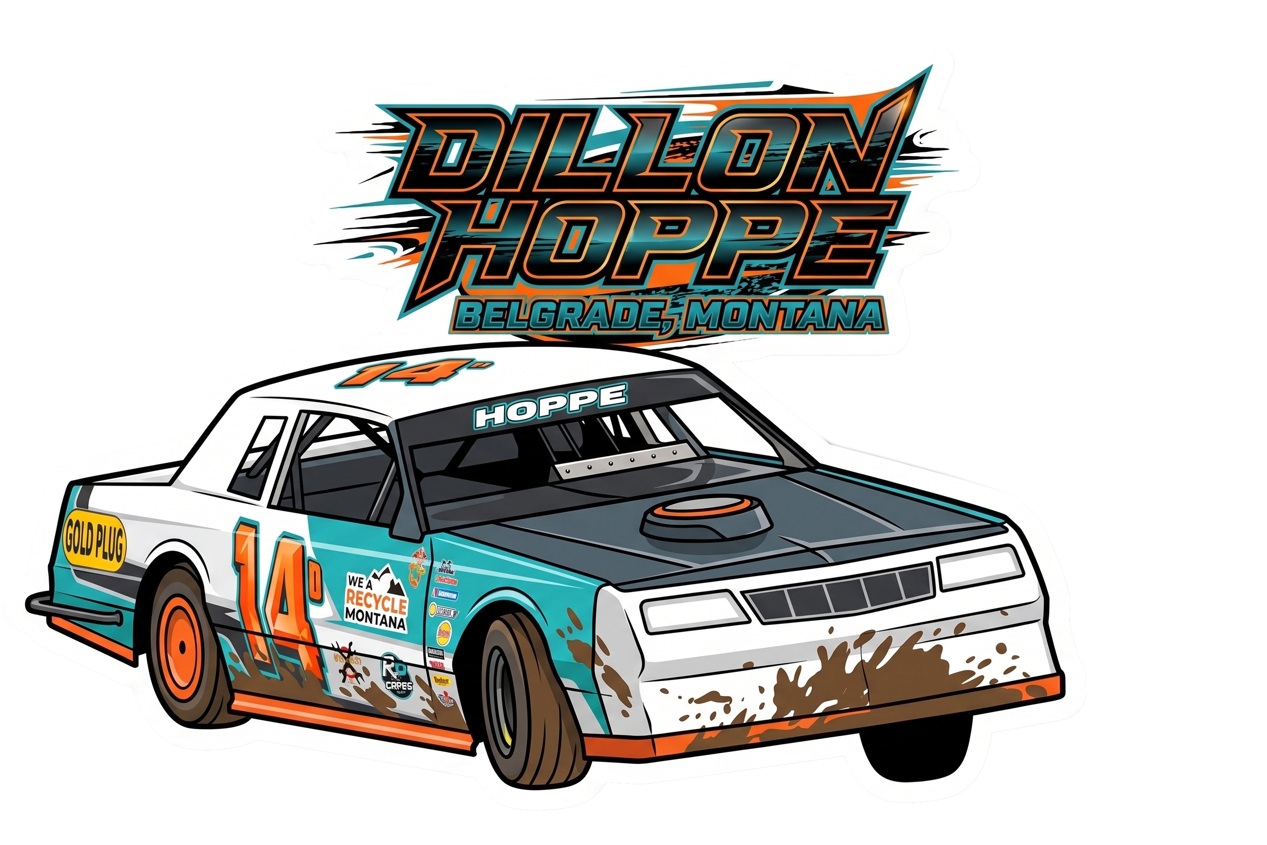 2in RaceBall Stickers