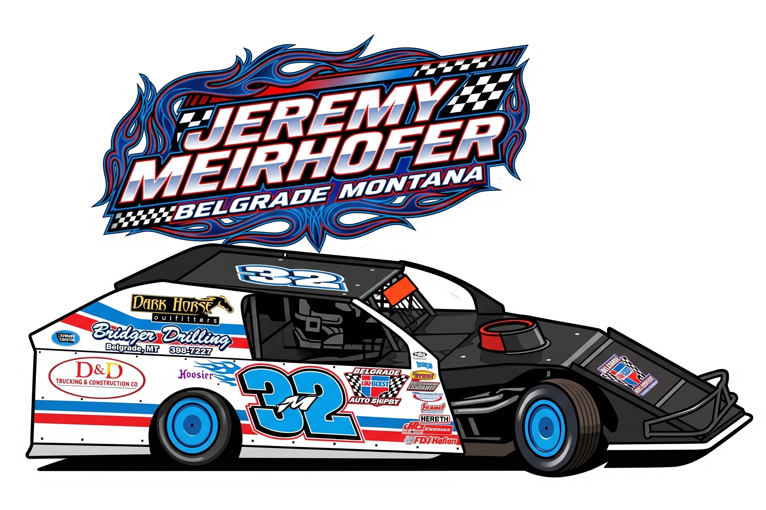 2in RaceBall Stickers