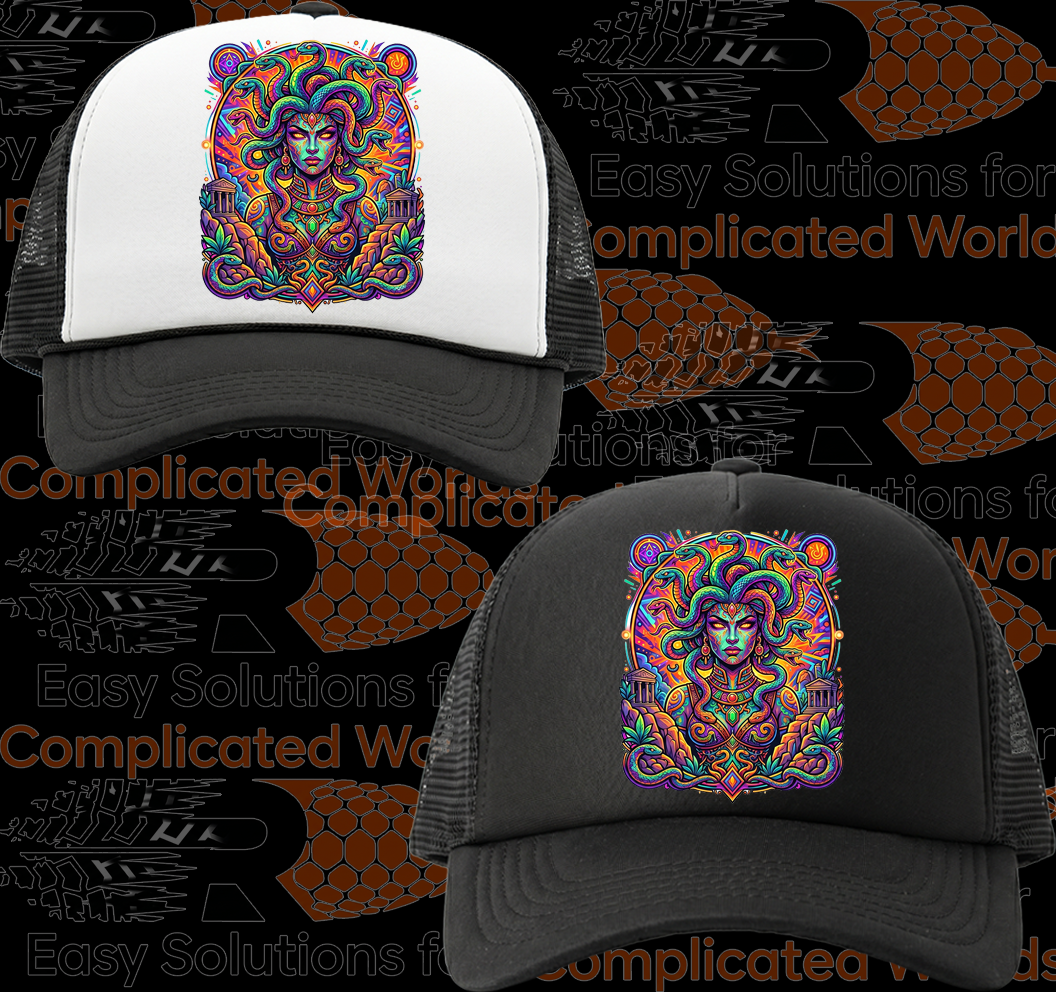 Black and White Foam Front Truckers Cap #6