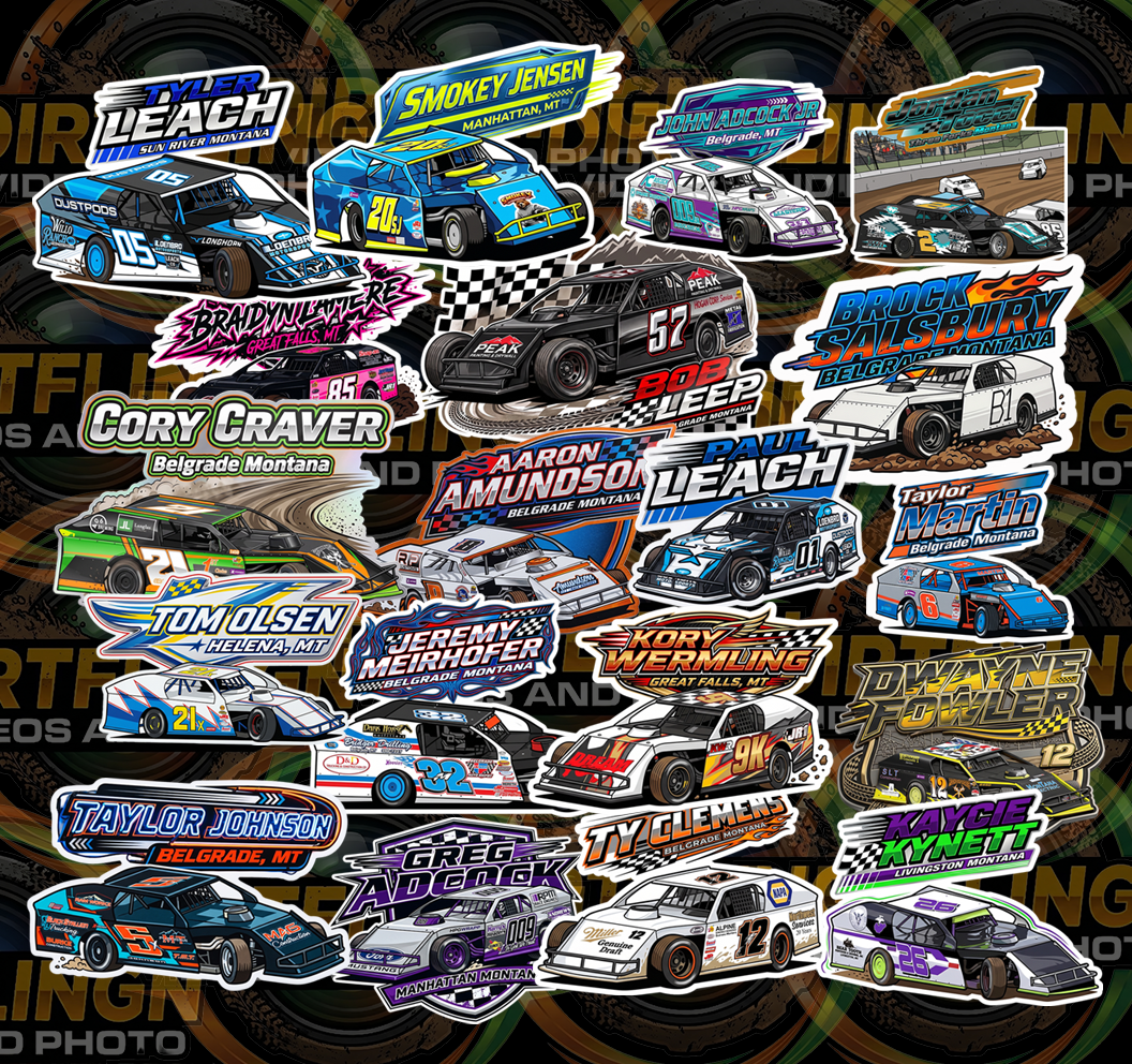 2in RaceBall Stickers